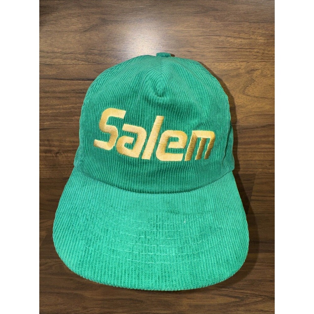 Salem Vintage 1990's Corduroy Snapback Trucker Hat Green